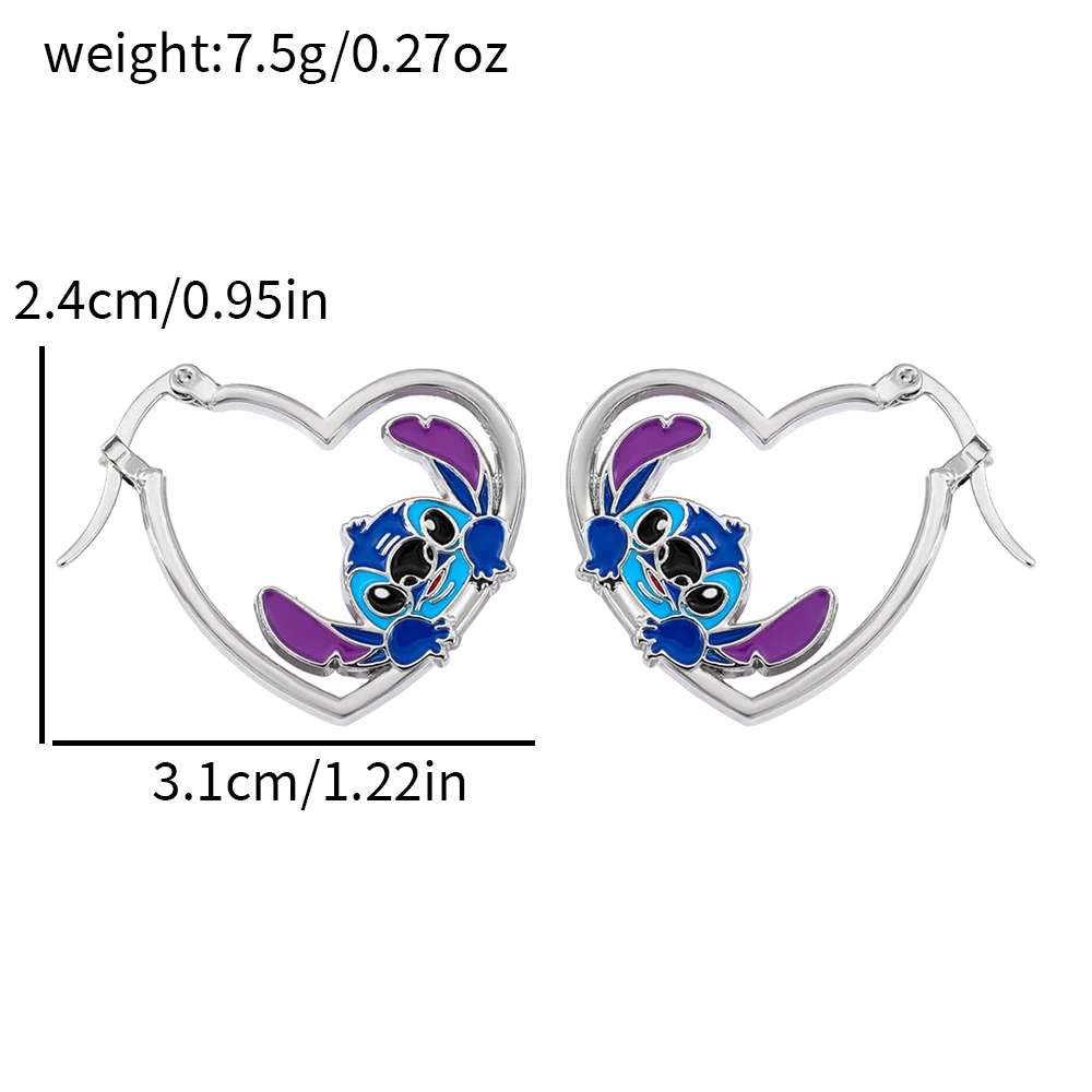 1 زوج ديزني الكرتون بين النجوم الطفل Kawaii غرزة لفتاة أقراط مزاجه بسيط Ins لطيف ياردروب هدايا الحفلات