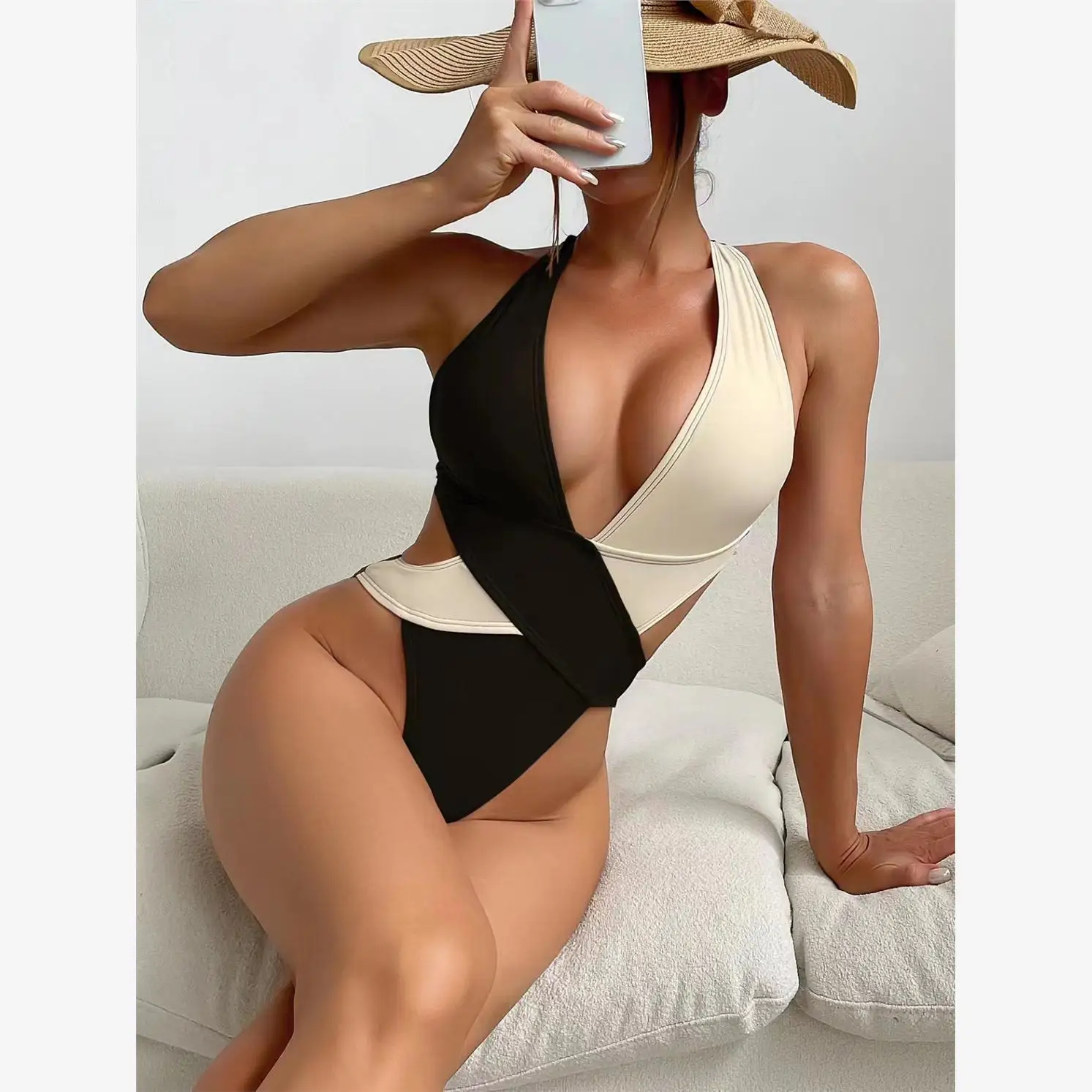 Sexy Cross Bal Hollow out  Swimsuit 2023 Bikini Swimwear Trendy Sport Fitn Fans Supplies iang Brand