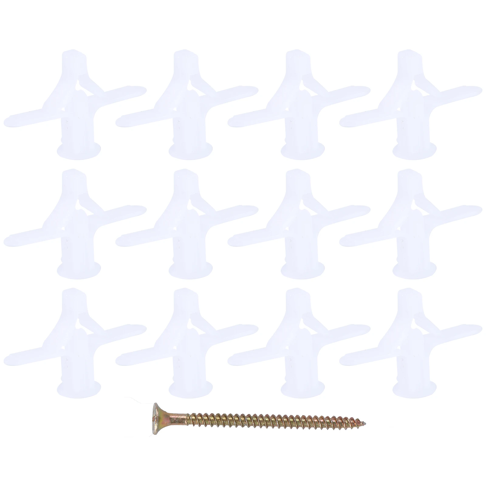 

100pcs Aircraft Plug Studs Expanding Wall Anchor Plastic Drywall Fixings Tube Screws Strong Grip Firm Fixing Power