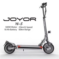 JOYOR Y6-S E-Scooter 500W Motor 48V 18Ah Battery 25km/h Speed 60km Range 10'' Tires Foldable Adult Electric Scooter