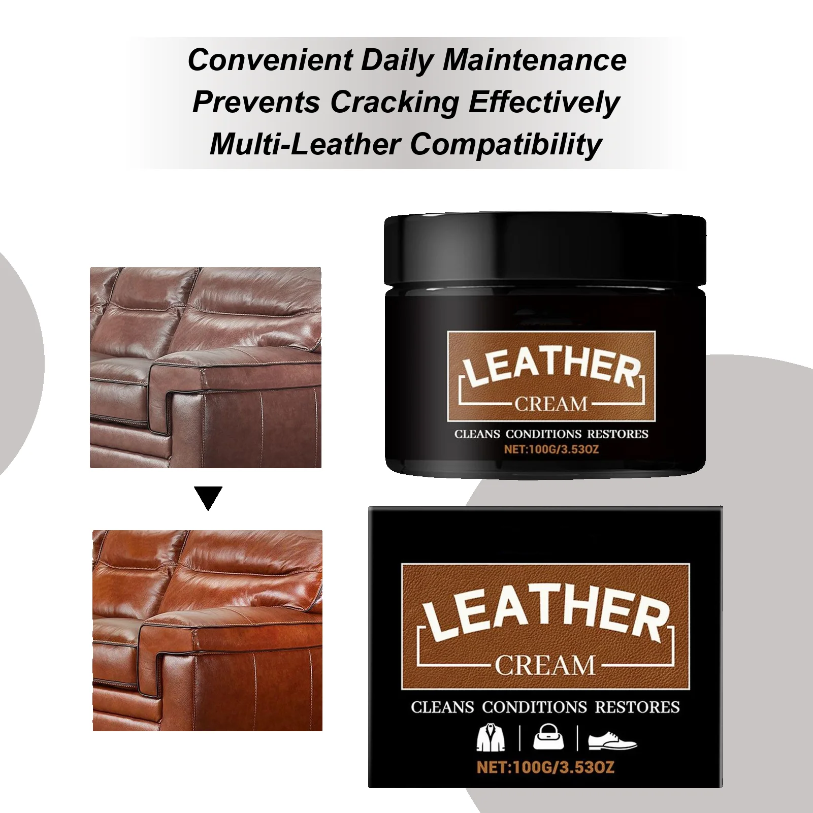 Leather Purse Cleaner Conditioner Natural Leather Conditioner Softening Brightening Moisturizing Leather Shoes Bags Care Agent