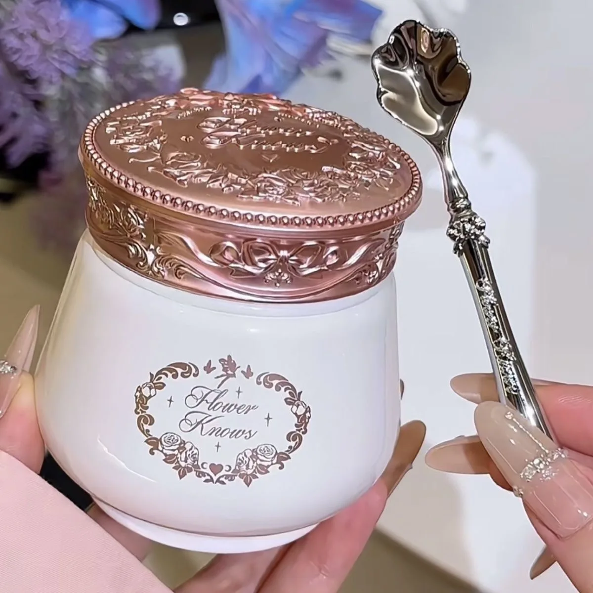 Flowerkaren-Juego de maquillaje de cuentos de hadas de verano, con cuchara, bálsamo de limpieza, mantiene tu piel, limpiador desmaquillante suave, 110G/3,88OZ