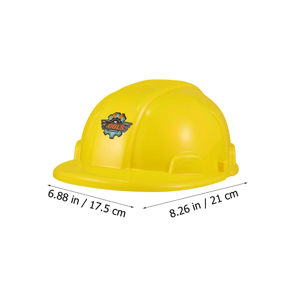 Plastic Construção Hard Hat para crianças, brinquedos educativos, chapéus realistas, fingir jogar, adereços jogo, simulação de brinquedo, 10PCs