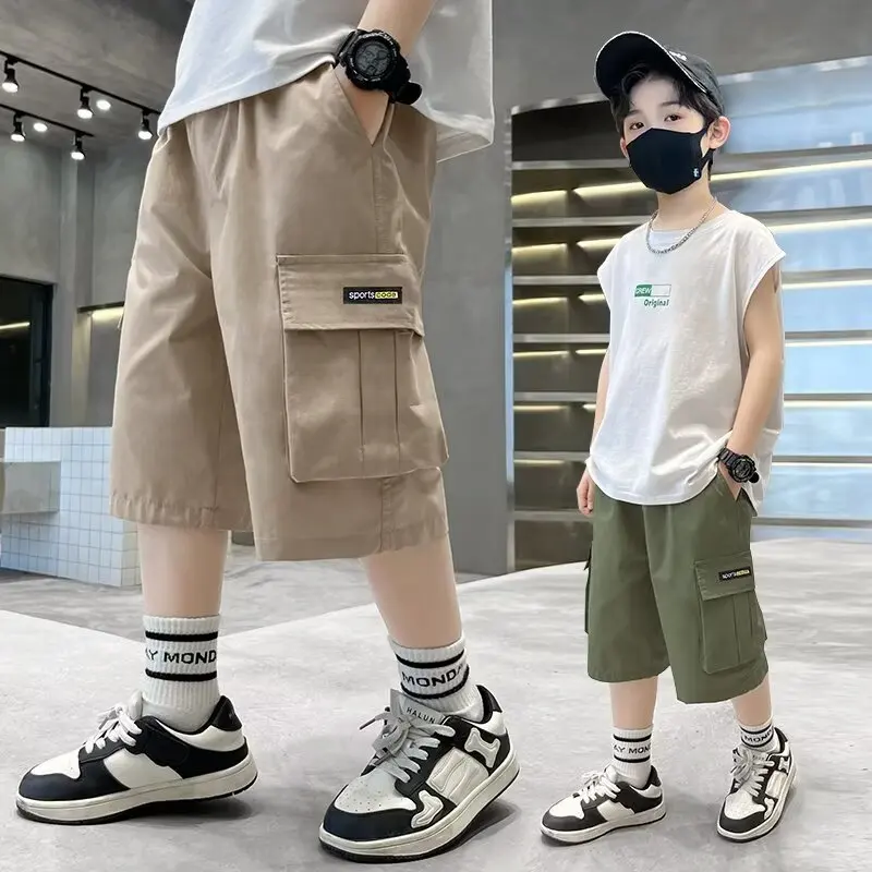 

Boys' Shorts Summer New Style Children's Overalls Shorts Thin Medium And Large Children's Shorts Pure Cotton Casual Pants