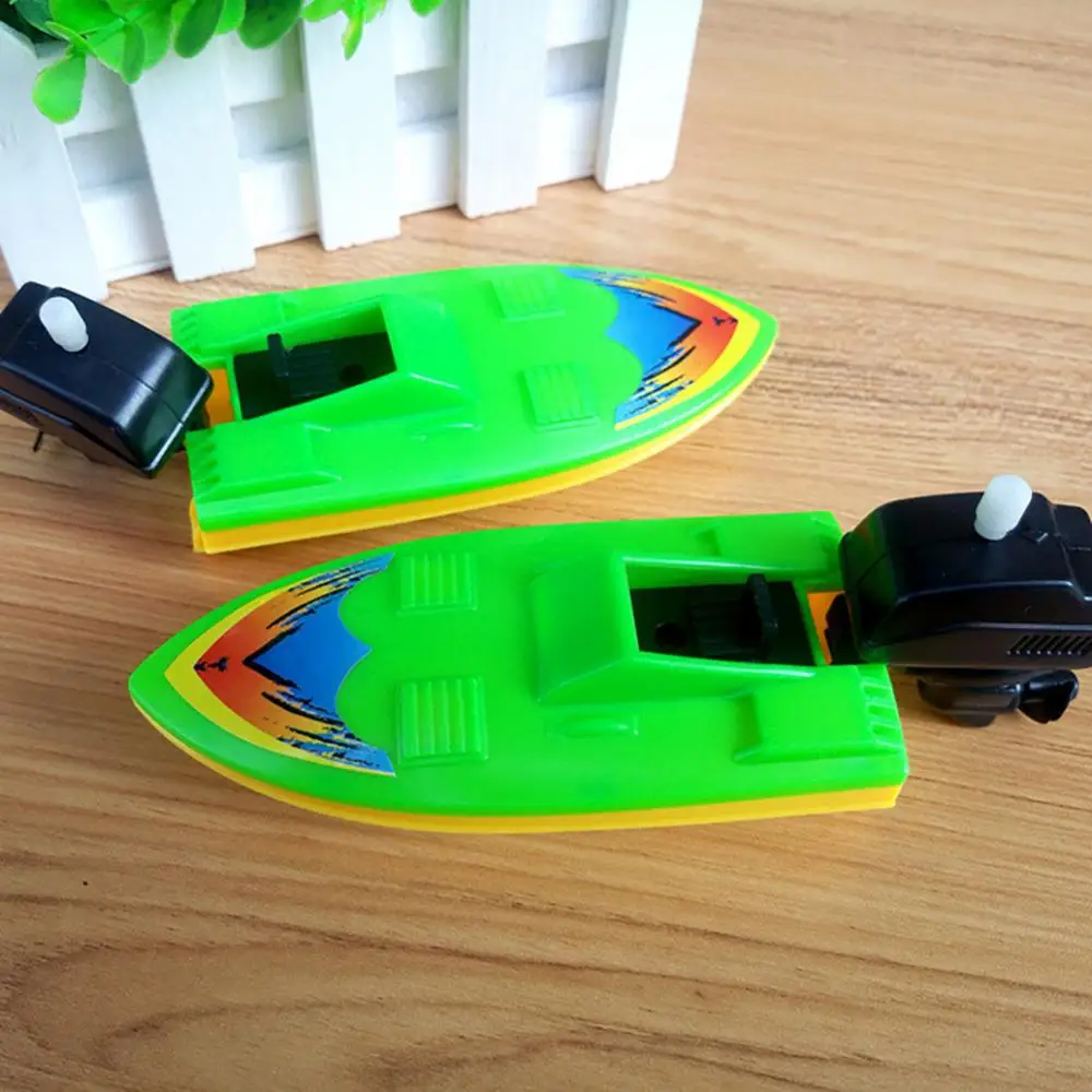 Plastic Baby Toddler Toy Ship Wind-up Speed Boat Motorboat Kids Children Summer Water Sports Bath Toy