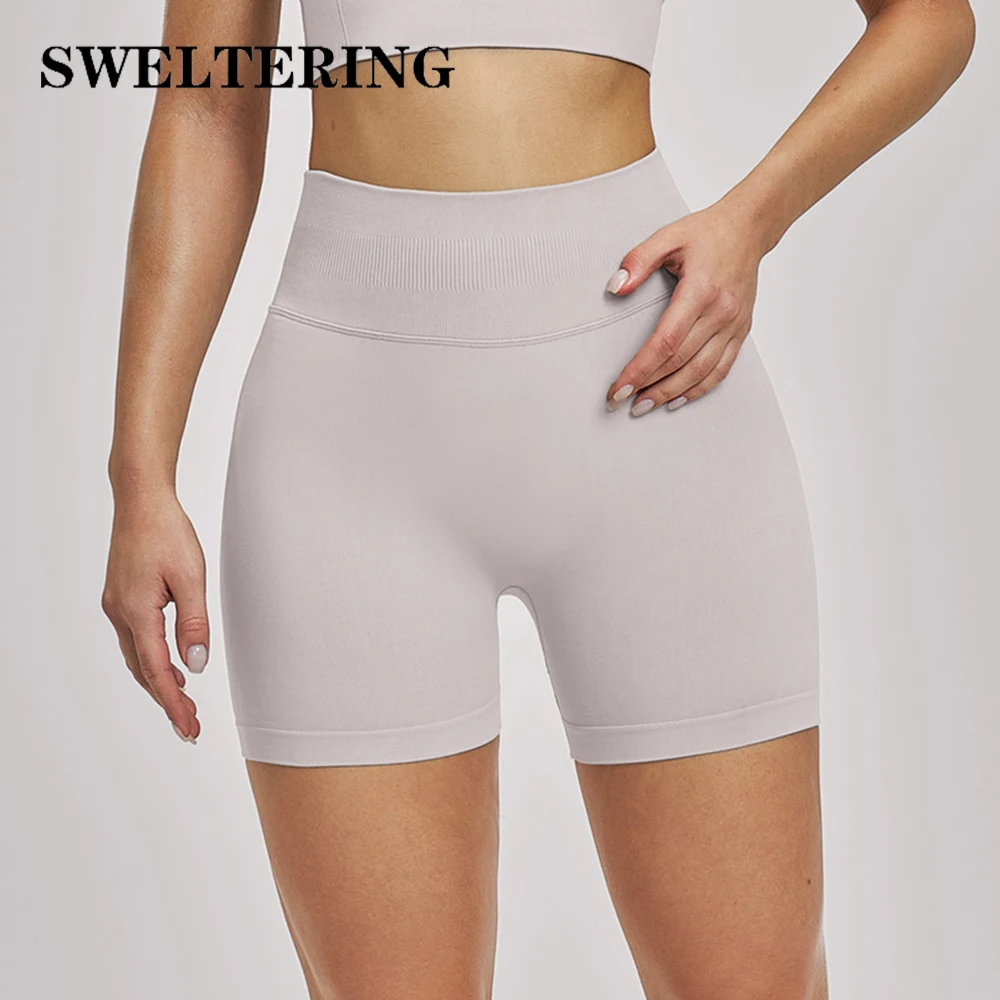 

Женские бесшовные спортивные шорты с высокой талией, шорты для йоги, обтягивающие шорты для фитнеса, женская быстросохнущая одежда для тренировок, велосипедные шорты