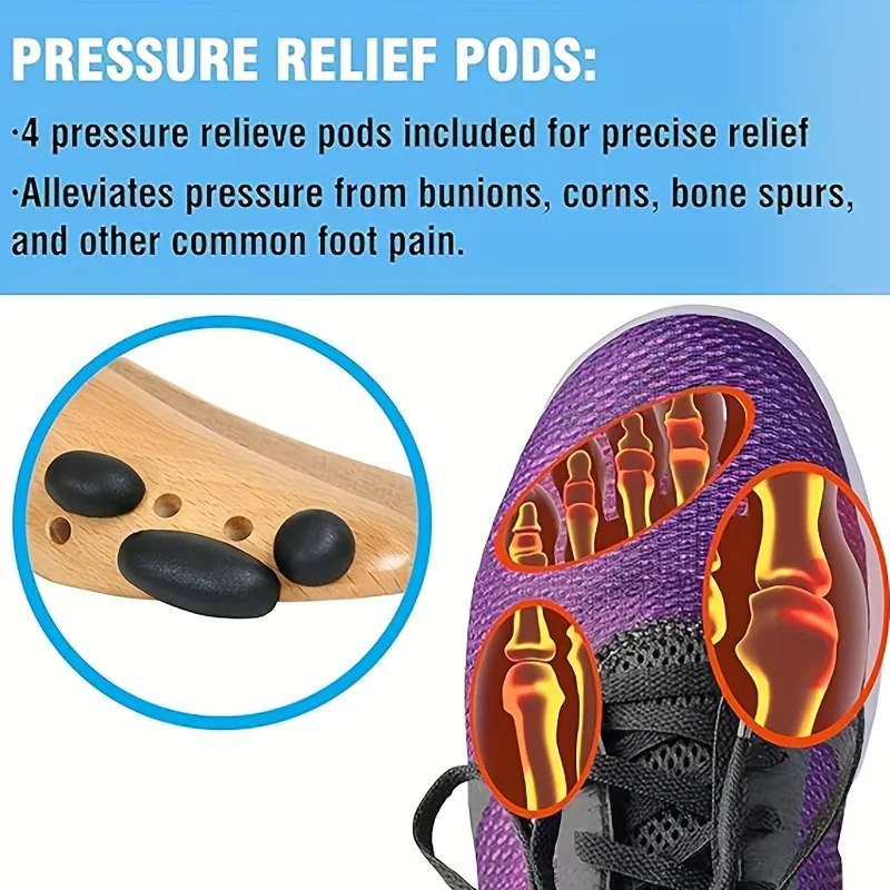 1/2 قطعة نقالة الأحذية للنساء والرجال - موسع الأحذية الخشبي للأقدام الواسعة أو الأورام أو النسيج نقالة الأحذية الخشبية