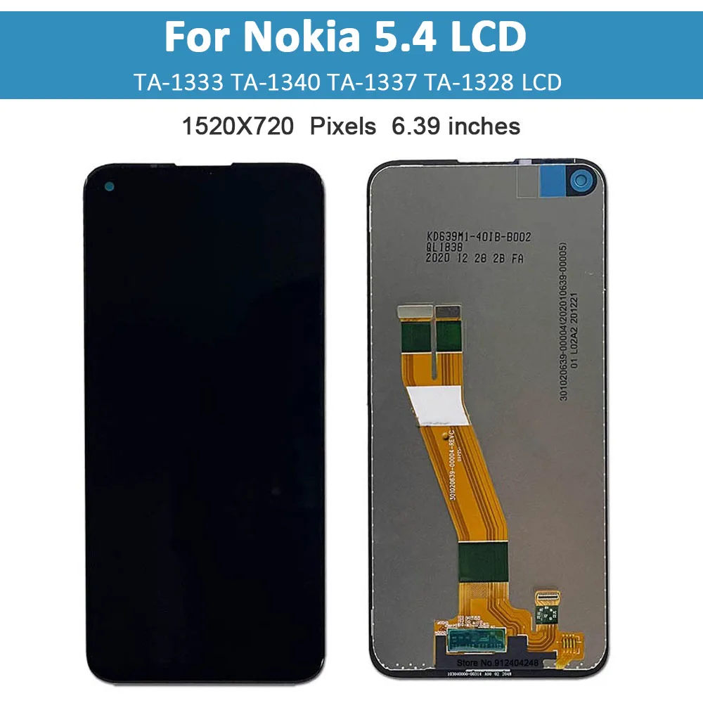 Original For Nokia 5.4 LCD Display Touch Screen Digitizer Assembly TA-1333 TA-1340 TA-1337 TA-1328 TA-1325 Display Repair parts