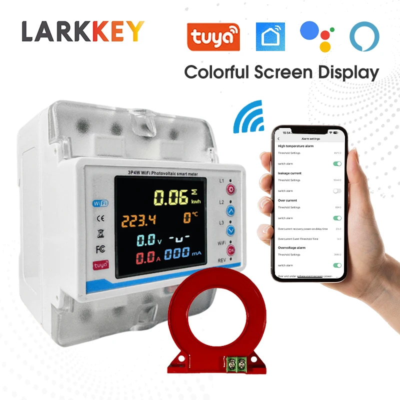 

3P4W WiFi Smart Meter LCD display AC380V Voltage Protector Real-time Energy Monitoring Switch Power Metering Multifunctional
