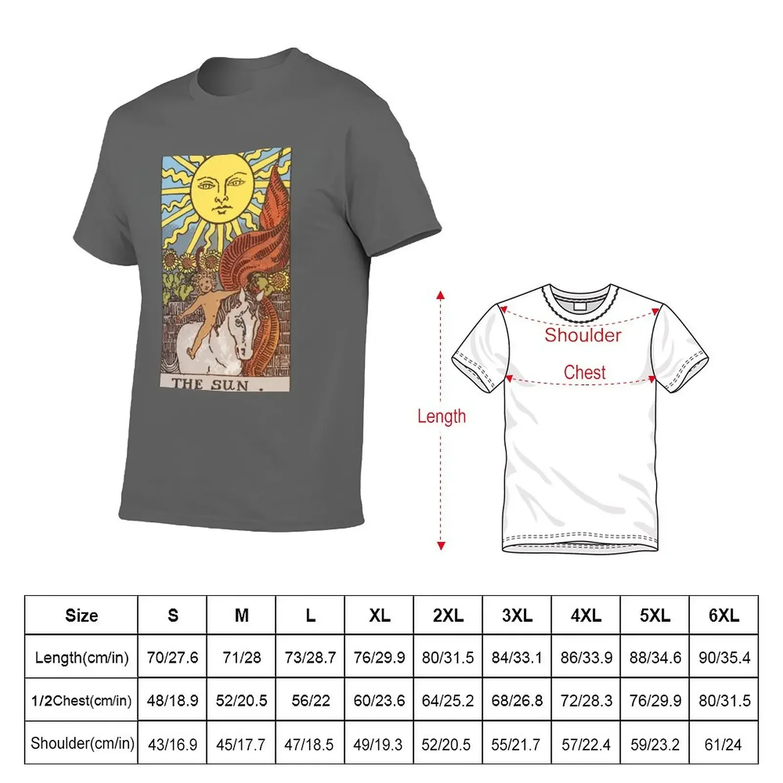 New The Sun Tarot Card Rider Waite Classic T-Shirt cheap stuff blue archive mens tall t shirts