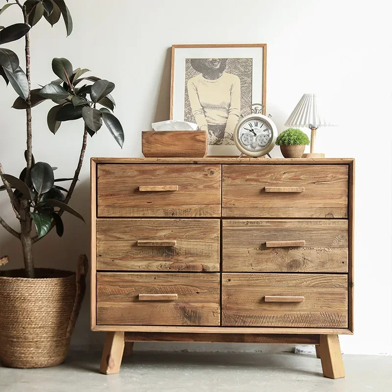 

Old Pine Vintage Solid Wood Locker Living Room Hallway Decoration Sideboard Cabinet