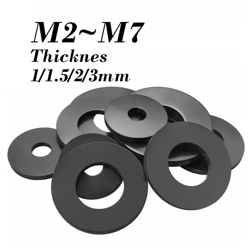 20 Pcs Black Rubber Flat Washer Anti Oil Seal Washers M2 M2.5 M3 M4 M5 M6 M7 Insulation Flat Rubber Seals Hose Plumbing Gaskets