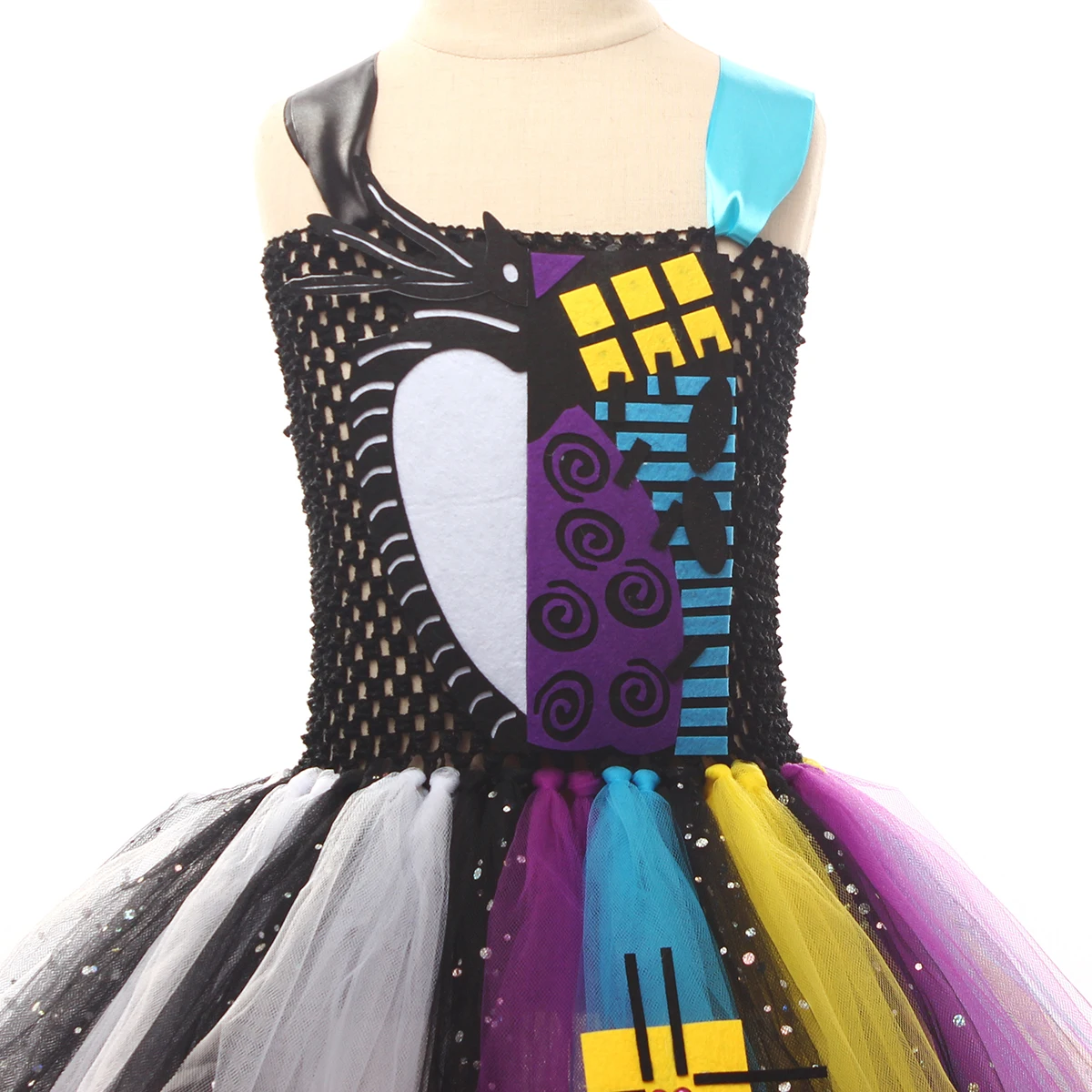 Jack und Sally Bösewicht-Kostüm aus „Nightmare Before Christmas“ - Tutu-Kleid für Kinder, Halloween-Cosplay, Party, Tanzvorstellung, Kombi-Kostüm – Detail 12