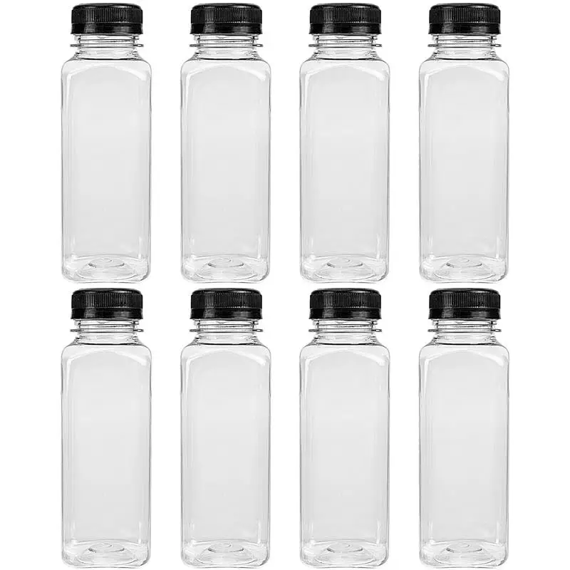 

8pcs Drink Containers With Lid Portable Water Bottle Glass Drink Bottle Drink Takeout Bottle Yogurt Bottle Empty Beverage Bottle