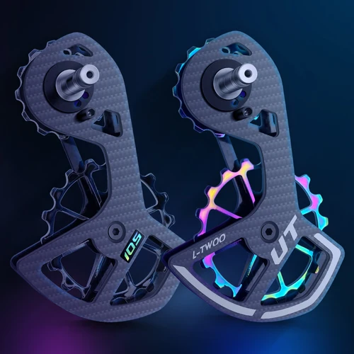 Imagen 2 del producto Juego de ruedas de polea Jockey de fibra de carbono para bicicleta, rodamiento de cerámica, desviadores traseros, rueda guía, 11 velocidades, 34T, Ultegra DURA ACE