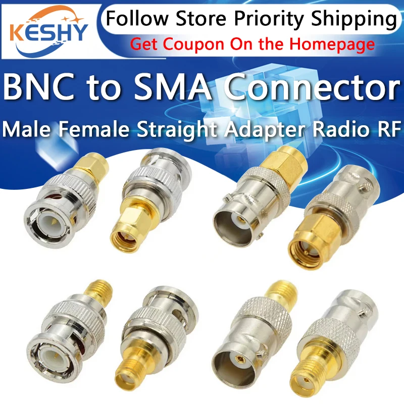 

1-10PCS SMA Male Female to BNC Male Female adapter For Wireless LAN Devices, Coaxial cable, WiFi, Ham or Handheld Radios