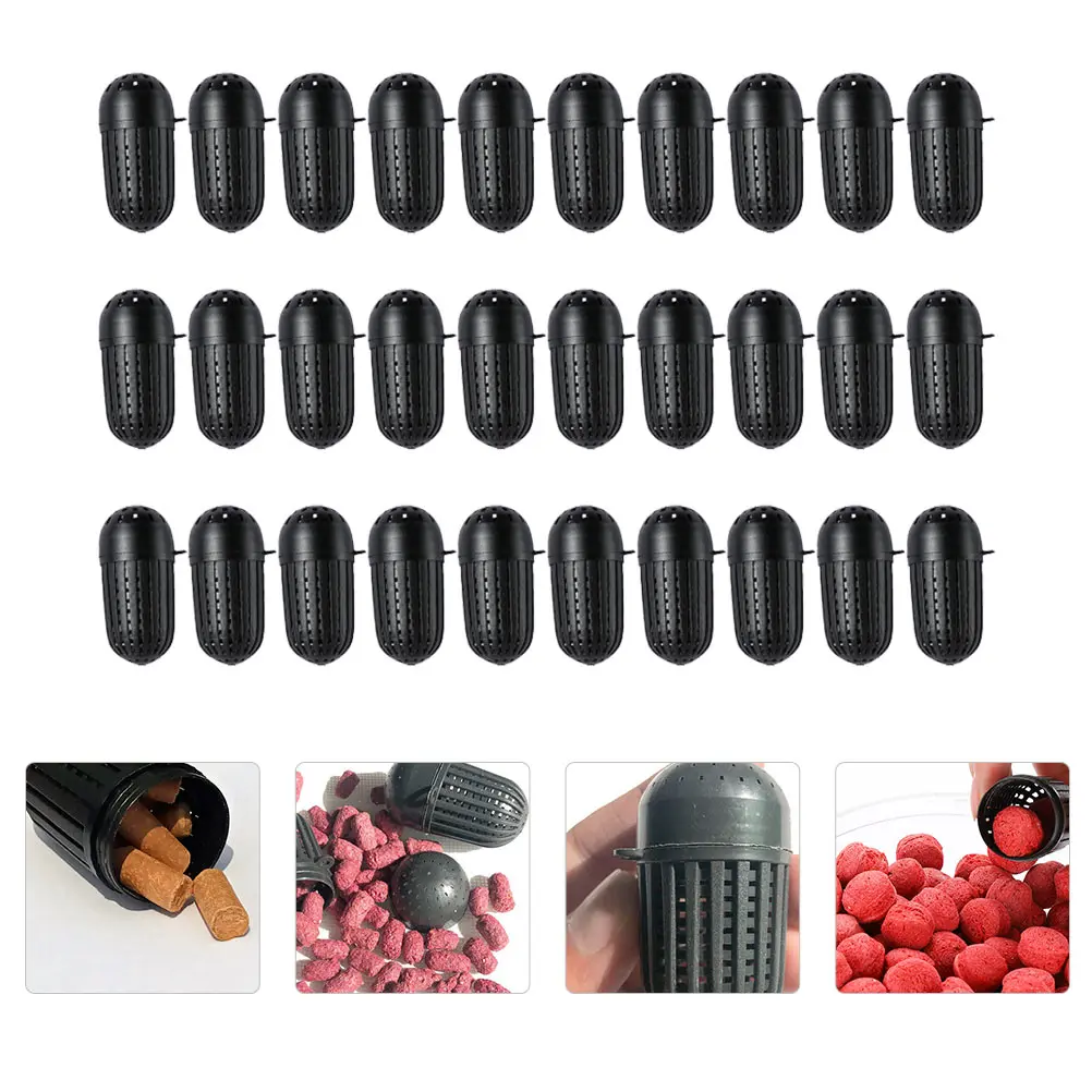 

100 Pcs Bait Ball Soft Cooked Plastic Fishing Feeder Lightweight Portable Carp Baiting Cage Bait Thrower Device