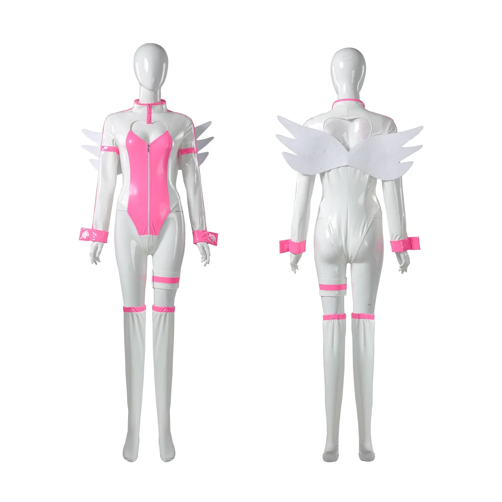 

Anime 2.5 Dimensional Seduction Amano Lilysa Liliel Cosplay Costume Pink White PU Jumpsuits Wig Woman Sexy Lovely Carnival Suit