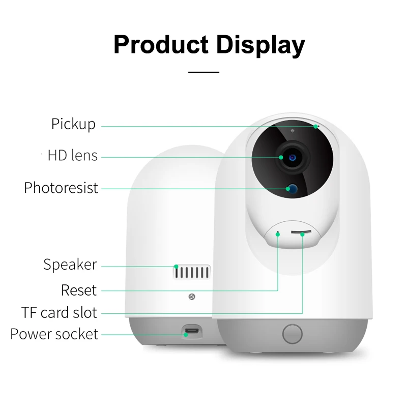 Tuya WiFi Indoor Camera Security Protection IP Camera Home Intelligent Baby Monitor Night Vision Function Two Way Voice Intercom