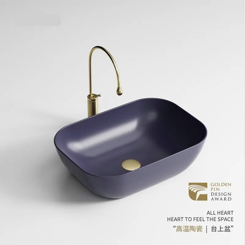 

Colorful minimalist countertop basin, household bathroom, ceramic washbasin, small-sized artistic basin, washbasin GN582RJ