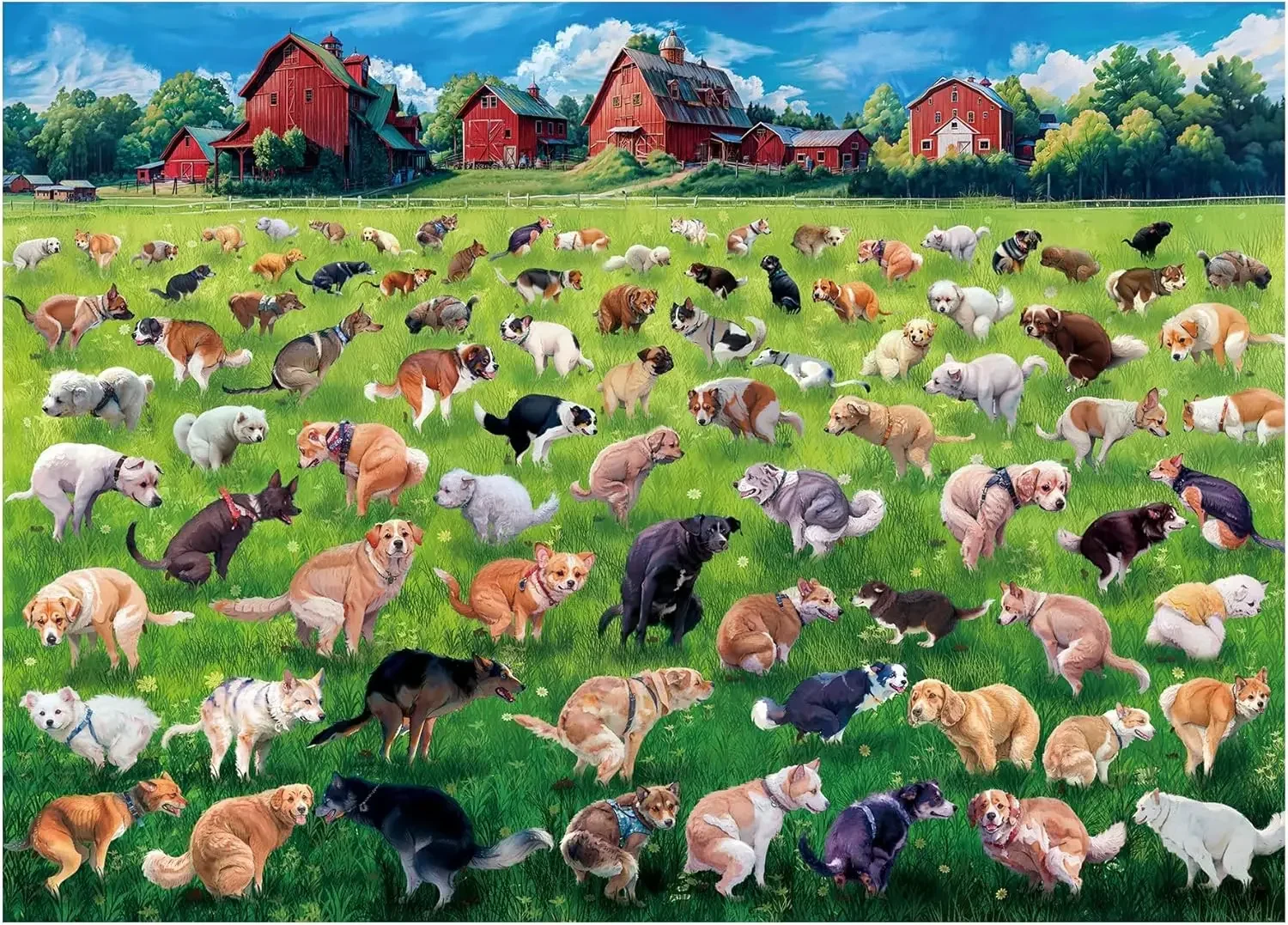 

Adult Jigsaw Puzzle Dog Pooping 1000/500/300/120 Pieces Landscape Puzzle Birthday Gift Game Room Club Decor Entertainment Toy