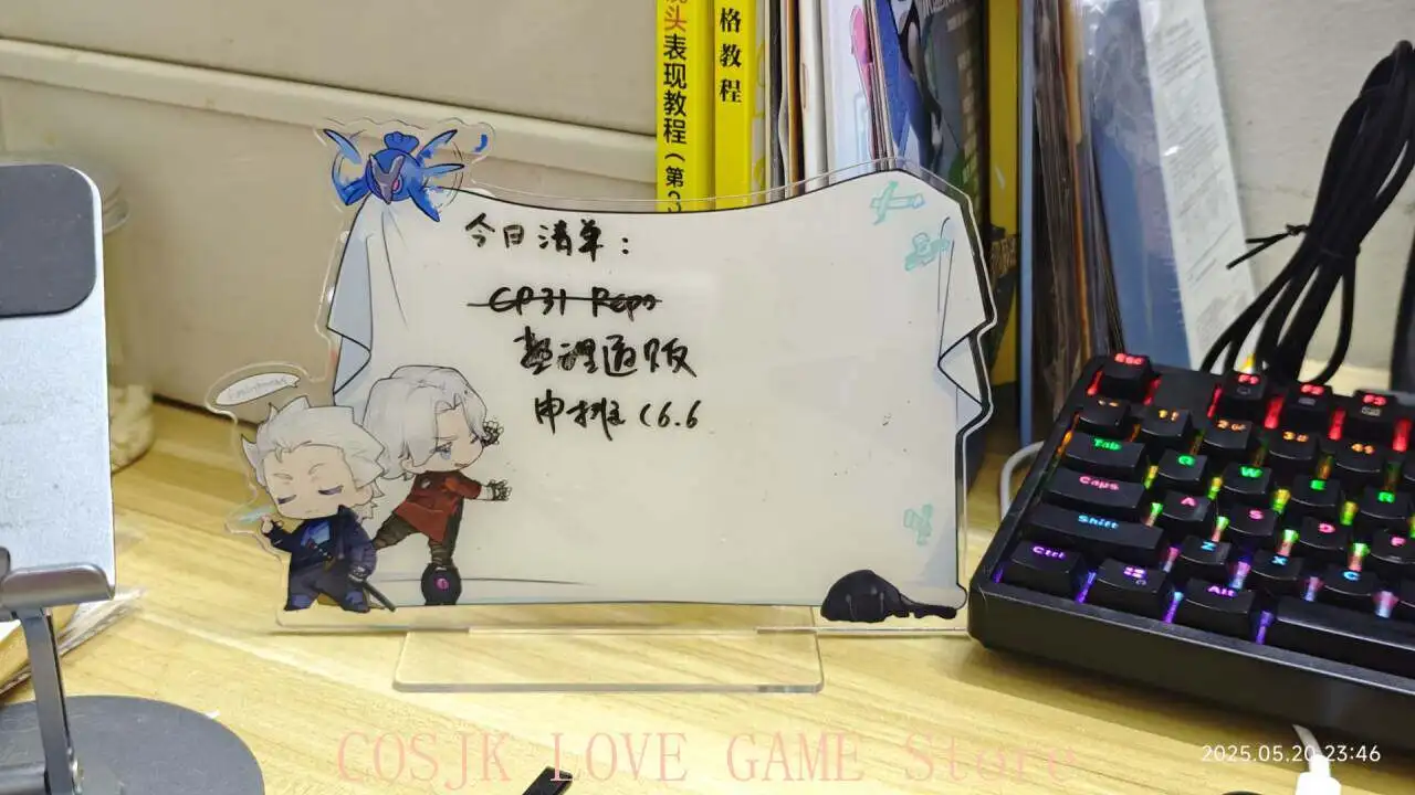 Anime Devil May Dante Vergil Star 22cm Acrylic Stand Message Board Post-it Note Decoration  Signature Card Halloween Gift view 2