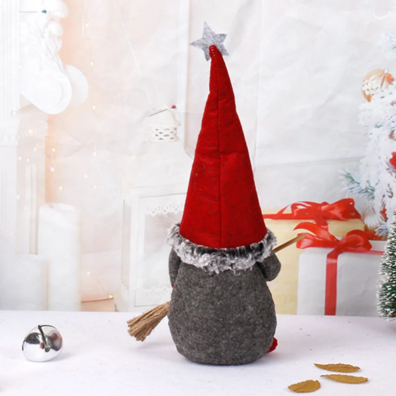 Adornos navideños con sombrero, muñeco de elfo enano hecho a mano, muñeco de peluche creativo sin rostro, decoración de escritorio para el hogar