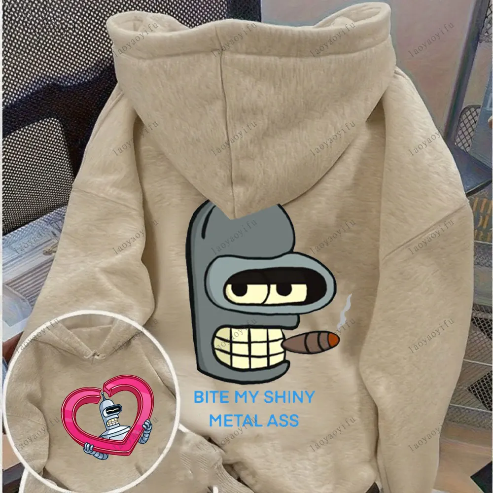 Futurama Hoodie Funny Robots Men Hoodie Cartoon Pullover New Casual Simple Versatile Sweatshirt Aesthetic Sportswear