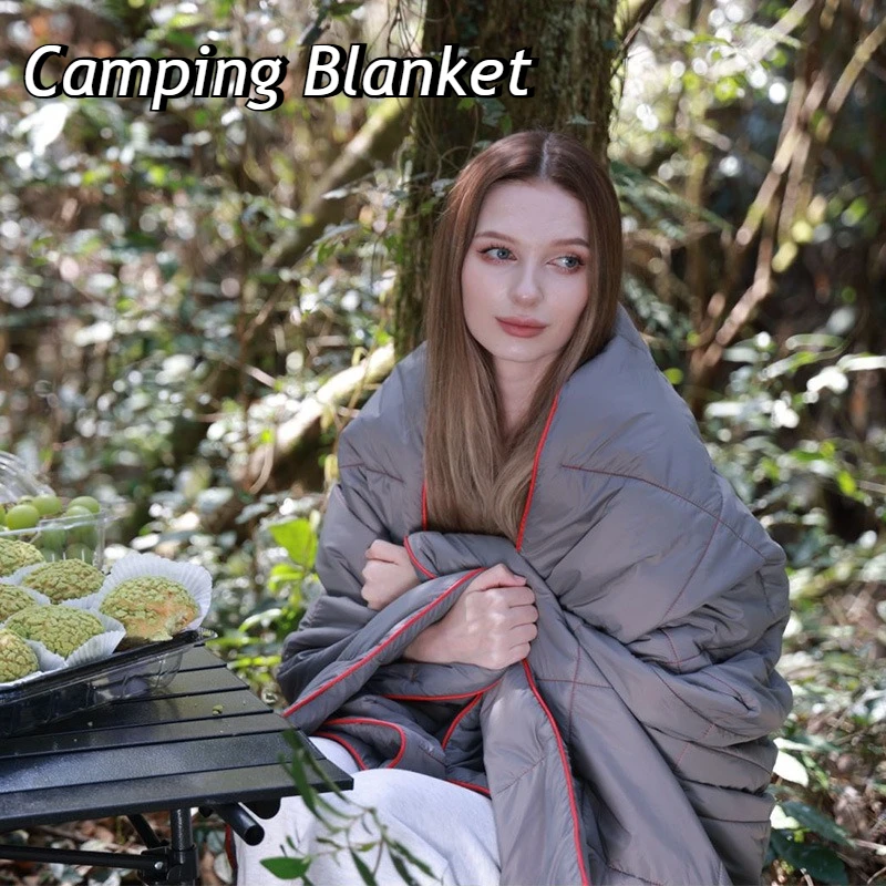 

Одеяло для кемпинга на открытом воздухе 140X200 см, зимнее теплое стеганое нейлоновое одеяло для путешествий, пикника, пляжа, пешего туризма, легкий, компактный, удобный для переноски