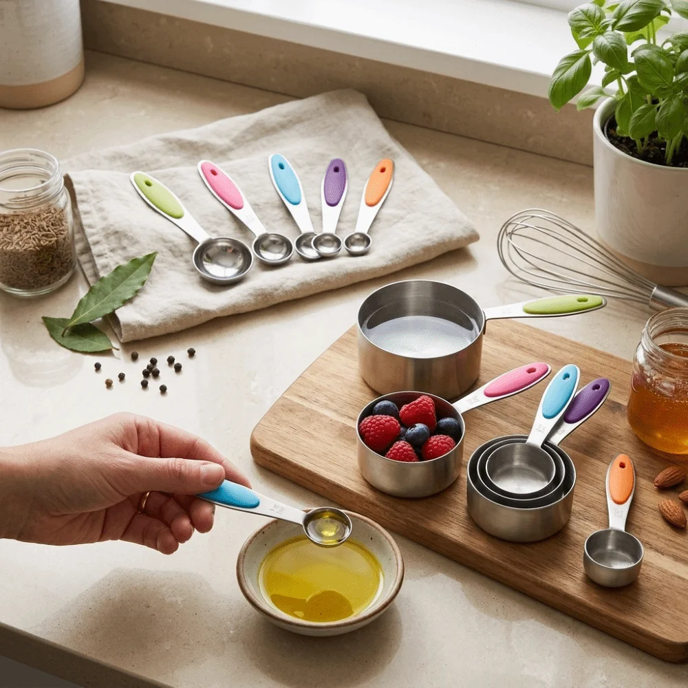 10Pcs Rustless Steel Measuring Spoon Sturdy Marked Scale Kitchen Spoon Multi Size Option Smooth Polished Measuring Utensil