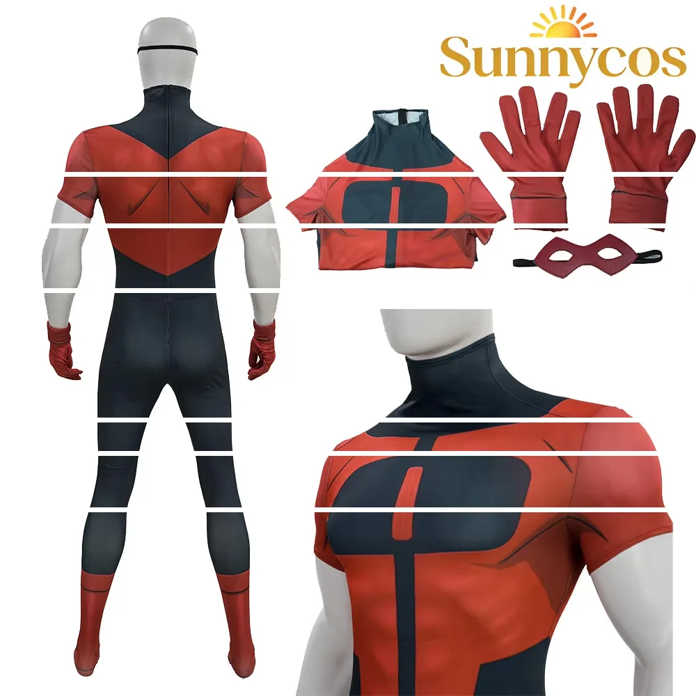 

Male Oliver Grayson Cosplay Bodysuit Eyemask Gloves Costume Anime Invincible Roleplay Jumpsuit Halloween Carnival Man Outfits