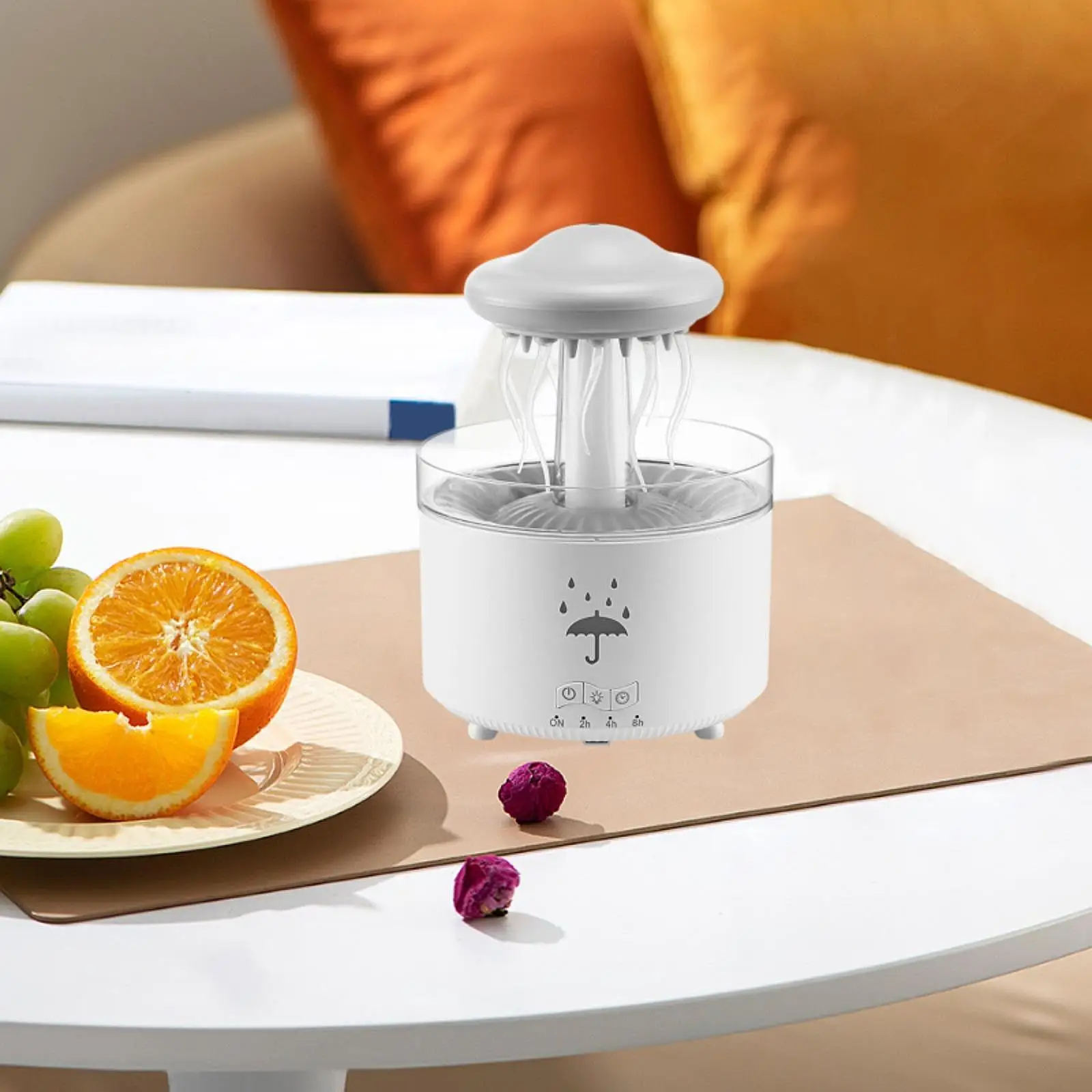 เครื่องทําความชื้นแบบหยดน้ําแบบหมุนได้ Aroma Humidifier 7 ไฟสีสันสดใสพร้อมระยะไกล