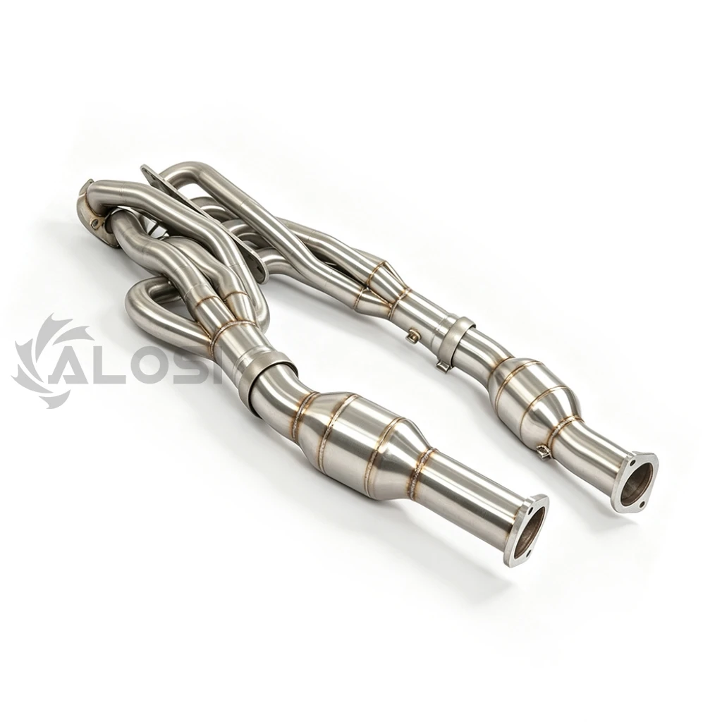 High-performance strip catalytic exhaust manifold for Jeep Grand Cherokee Trackhawk 6.2L V8 SS304 insulation layer manifold