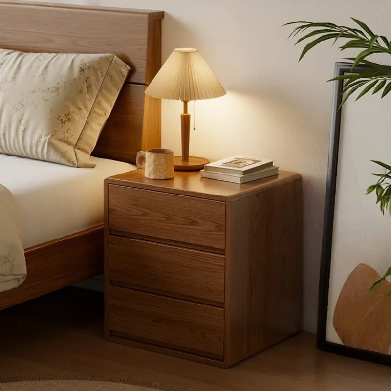 Solid wood floor-to-ceiling bedside table Simple modern bedroom storage cabinet Household bedside locker Small locker