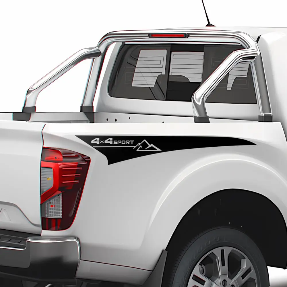 

2 шт. 4x4 спортивные горные наклейки, наклейки на задний бампер, багажник, комплект боковых полосок для Nissan Frontier Navara, все поколения NP300