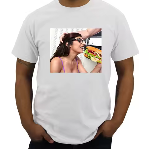 Khalifa Action Movie Star Printed T-shirt Tops Humor Funny Ladies Eat Sandwiches TShirt Summer Unisex Streetwear Short Sleeve