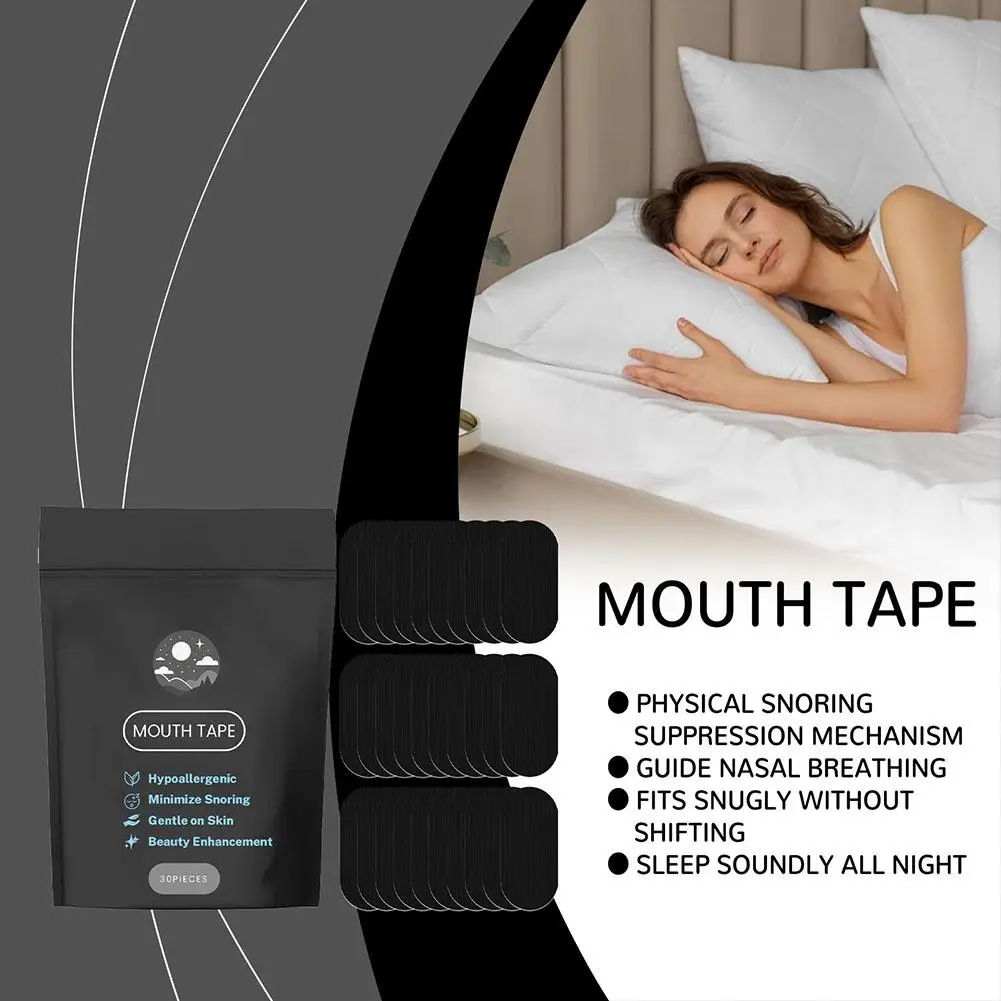 

New 30Pcs Mouth Tape Anti Snoring Sleep Tapes Anti-Snoring Stickers Sleeping Patch Strips Breathing Lip Nasal Improved Mout L3Q5