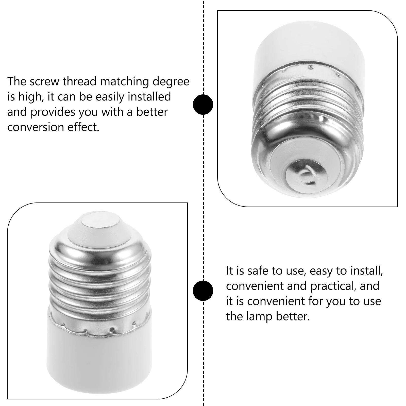 

2Pcs E27 To E14 Lamp Socket Adapters High Thread Match Easy Install Practical Bulb Holders Converters