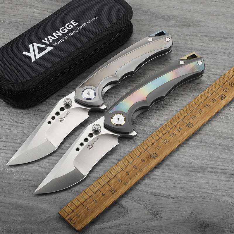 

YANGGE006 Складной нож ELMAX Порошковая сталь Ручка из титанового сплава Высокая твердость Открытый Кемпинг Выживание Инструмент для самообороны Нож