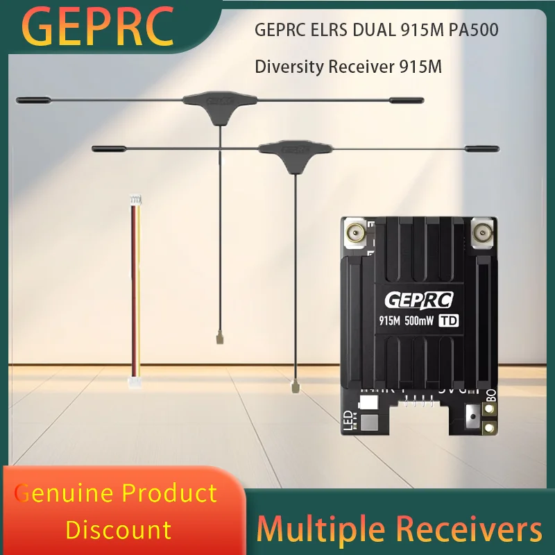 

GEPRC ELRS Dual PA500 Diversity Receiver 915M High-power PA Chip 500mW WIFI Alloy CNC shell for FPV Quadcopter Drone Parts