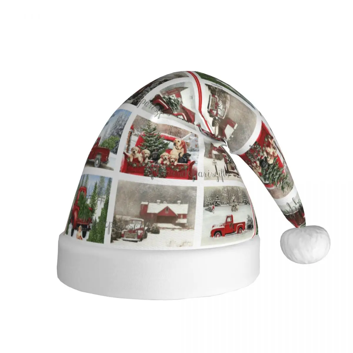 Merry Christmas Christmas Hat for Adult Men Women New Year Nordic Red Trucks Santa Hat Cap Cosplay Gifts