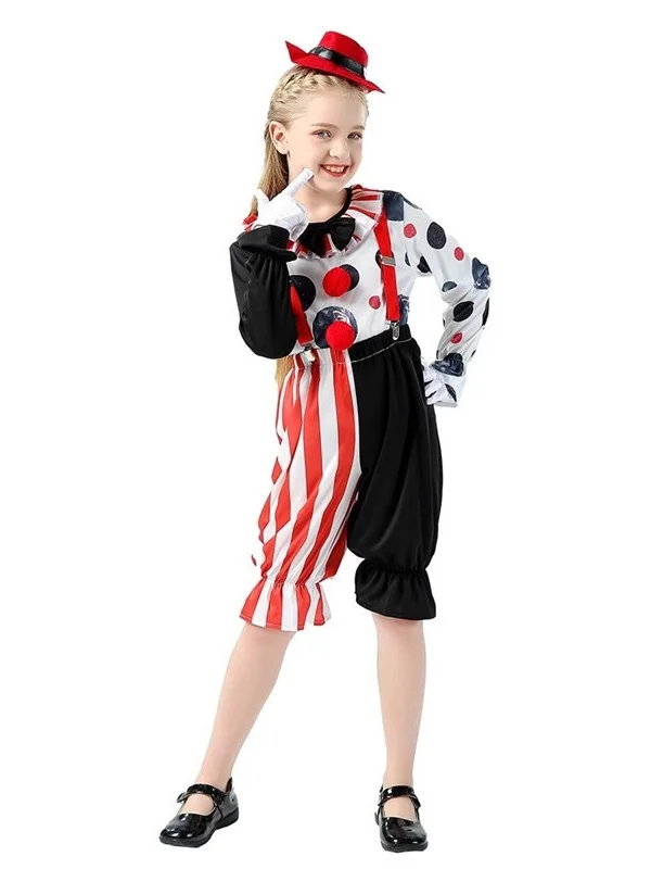 

Halloween COS Circus Parent Child Clown Performance Costume Unisex Clown Outfit for Men And Women