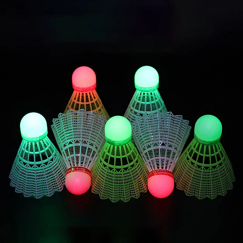 

【W】LED Badminton Ball Glowing Light Up Plastic Badminton Shuttlecocks Colorful Lighting Balls Sports Training In/Outdoor Game