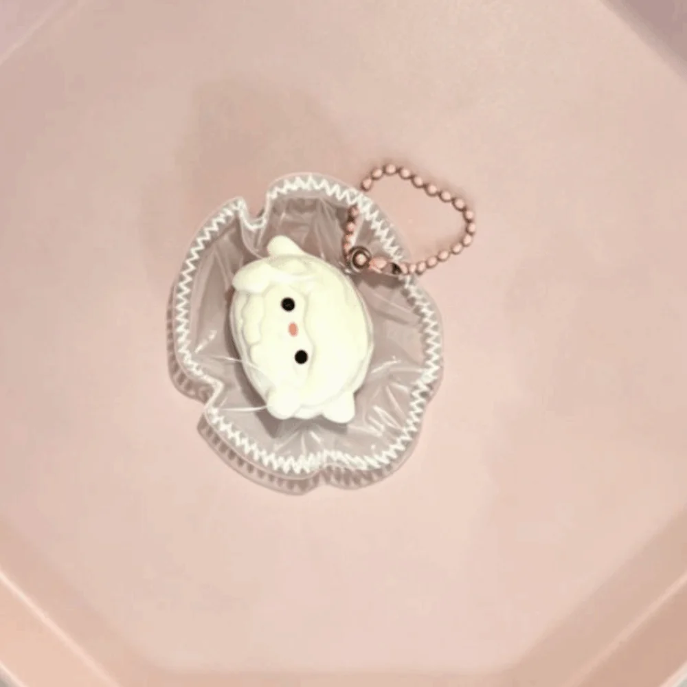 Food-Grade Silicone Animal Squishy Keychain Soft Mochi Edge-Stitching Style Squeeze Keychain Cream Mold Mini Cute Animals