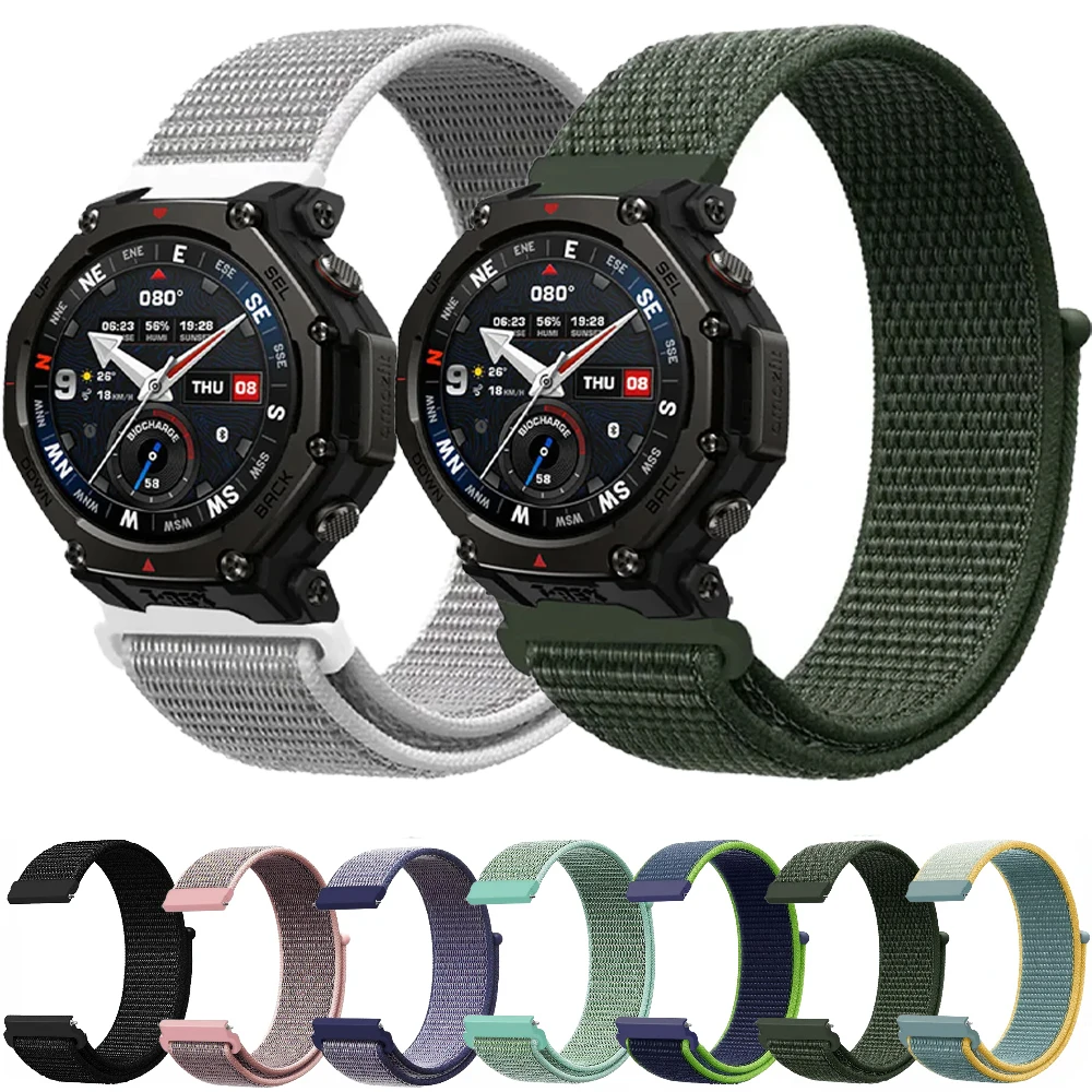 

Нейлоновый ремешок 20 22 мм для Amazfit T-Rex3 Pro 44 мм 48 мм/GTR 47 мм, спортивный браслет для Amazfit Balance 2/Bip 6 5/Active 2/GTS 4 3