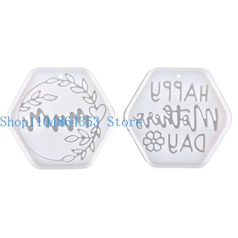 

652F Unique Hexagon Keychain Silicone Mold Keychain Charms Epoxy Resin Molds