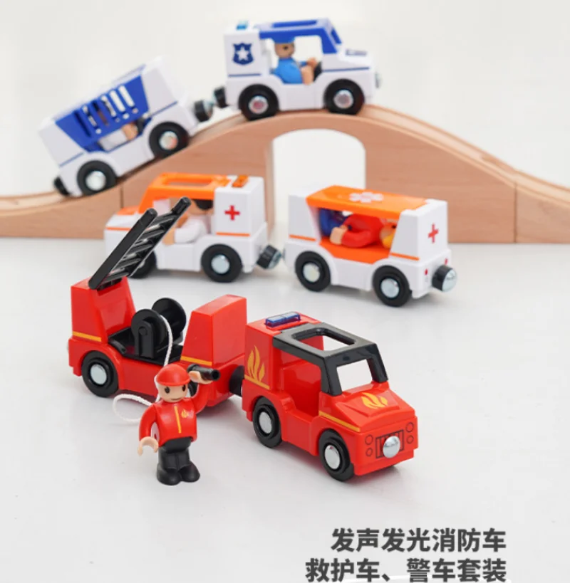 ความหลากหลายของรถรางเสริมยานพาหนะอเนกประสงค์รางเครื่องบินของรถยนต์และรถไฟของเล่นเด็กรถเข้ากันได้กับไม้