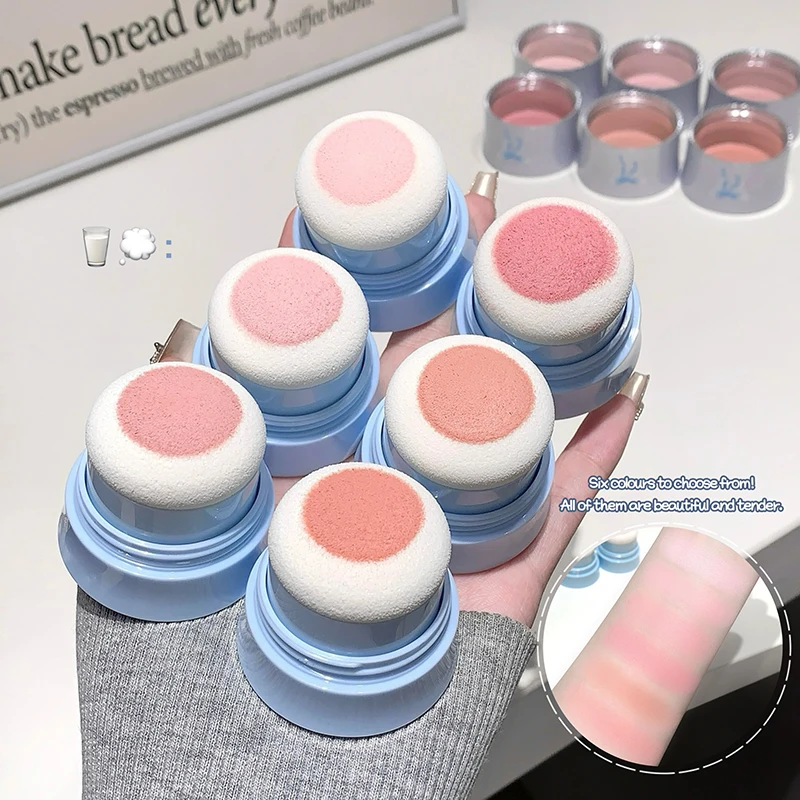 Pink Mist Poke Blush For Cheek Vitality Color Matte Low Saturation Easy to Apply Makeup Rouge