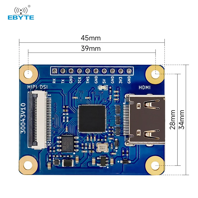 وحدة MIPI إلى HDMI من الدرجة الصناعية GSV1172 EBYTE ECA20-MHA1-I 1080P من الدرجة الصناعية المتوافقة مع T113/T527/RK3562