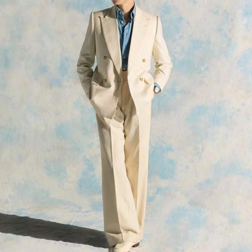 

Mens Wedding Suits 2 Piece Set Double Breasted Notch Lapel Slim Fit Fashion Comfortable Casual Business Party Men Suits